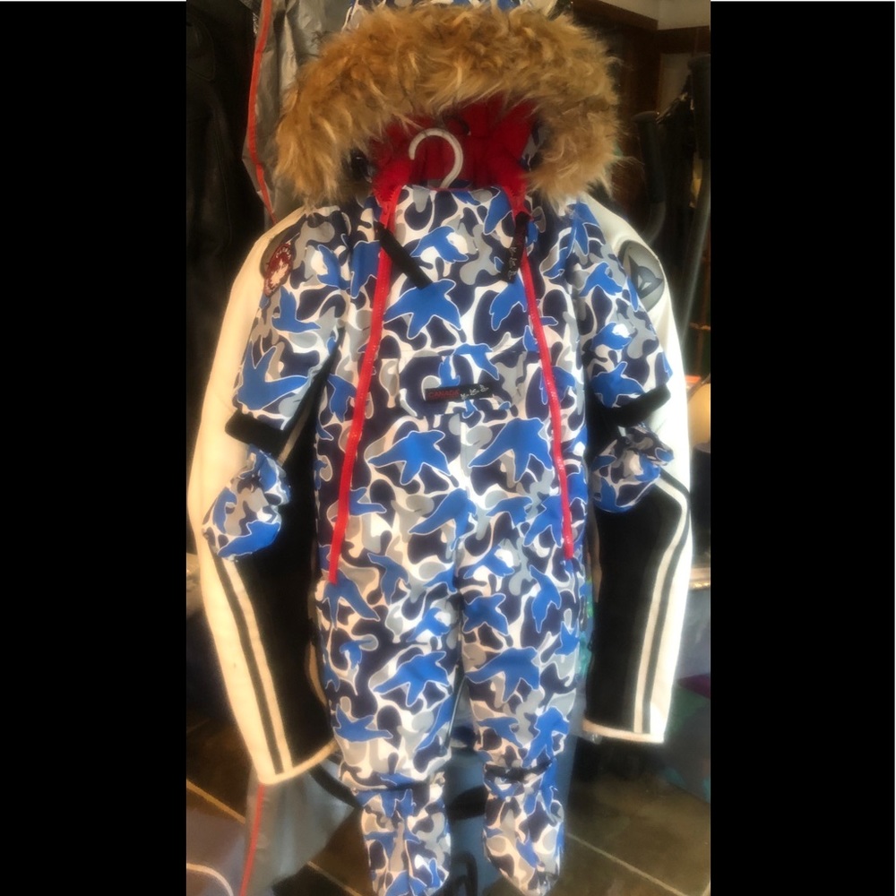Canada Weather Gear- snowsuit w mittens/boots 18mo